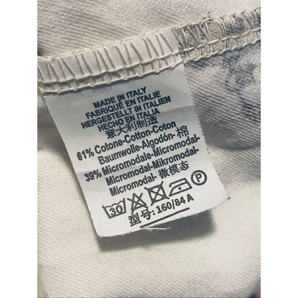Brandy Melville Bear Print Lounge Pants Cream Elastic Waist Pajama Bottoms XS/SM
